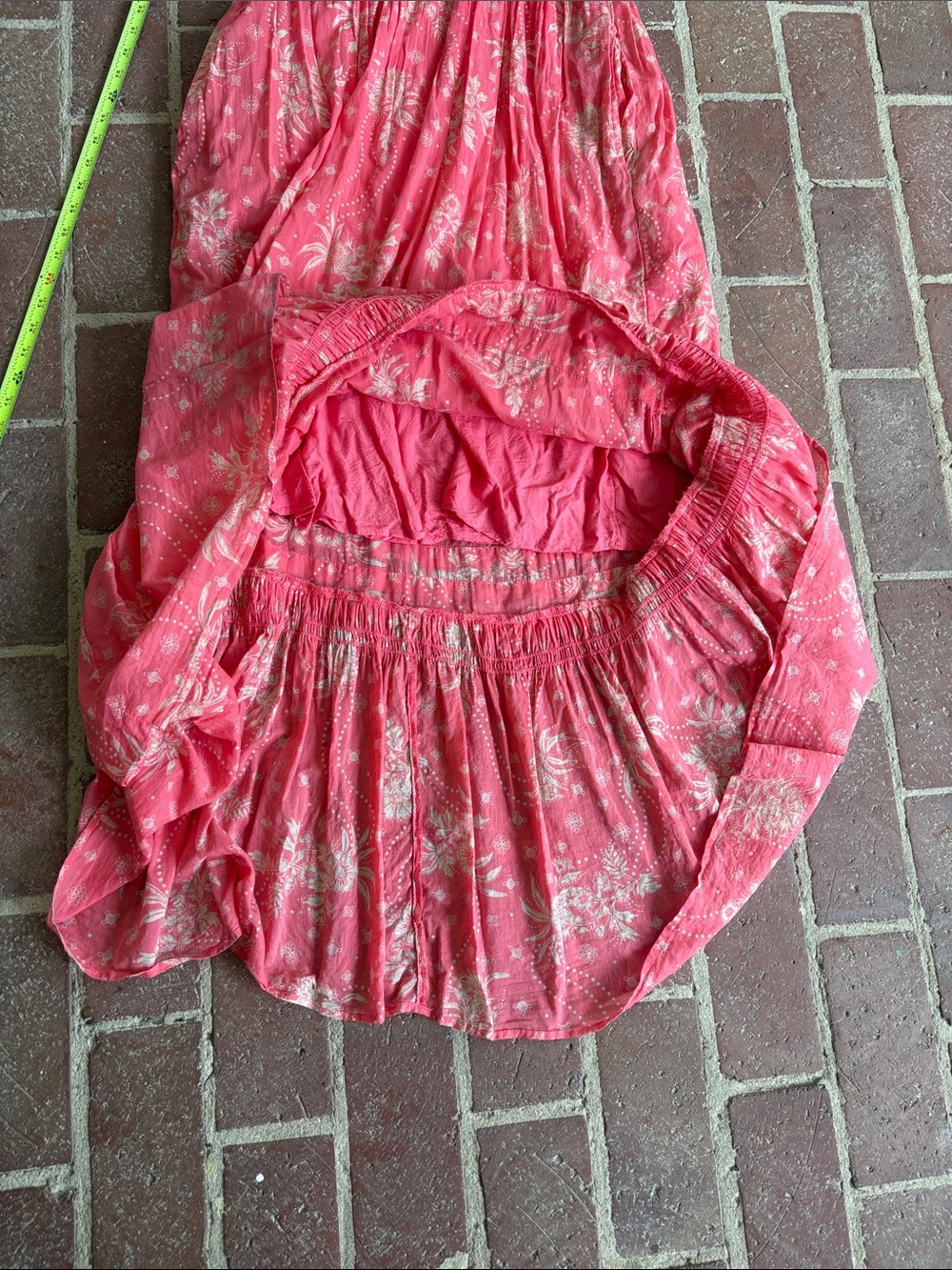 Free People Coral-Pink Floral Maxi Dress with Puff Sleeves - Picture 14 of 15
